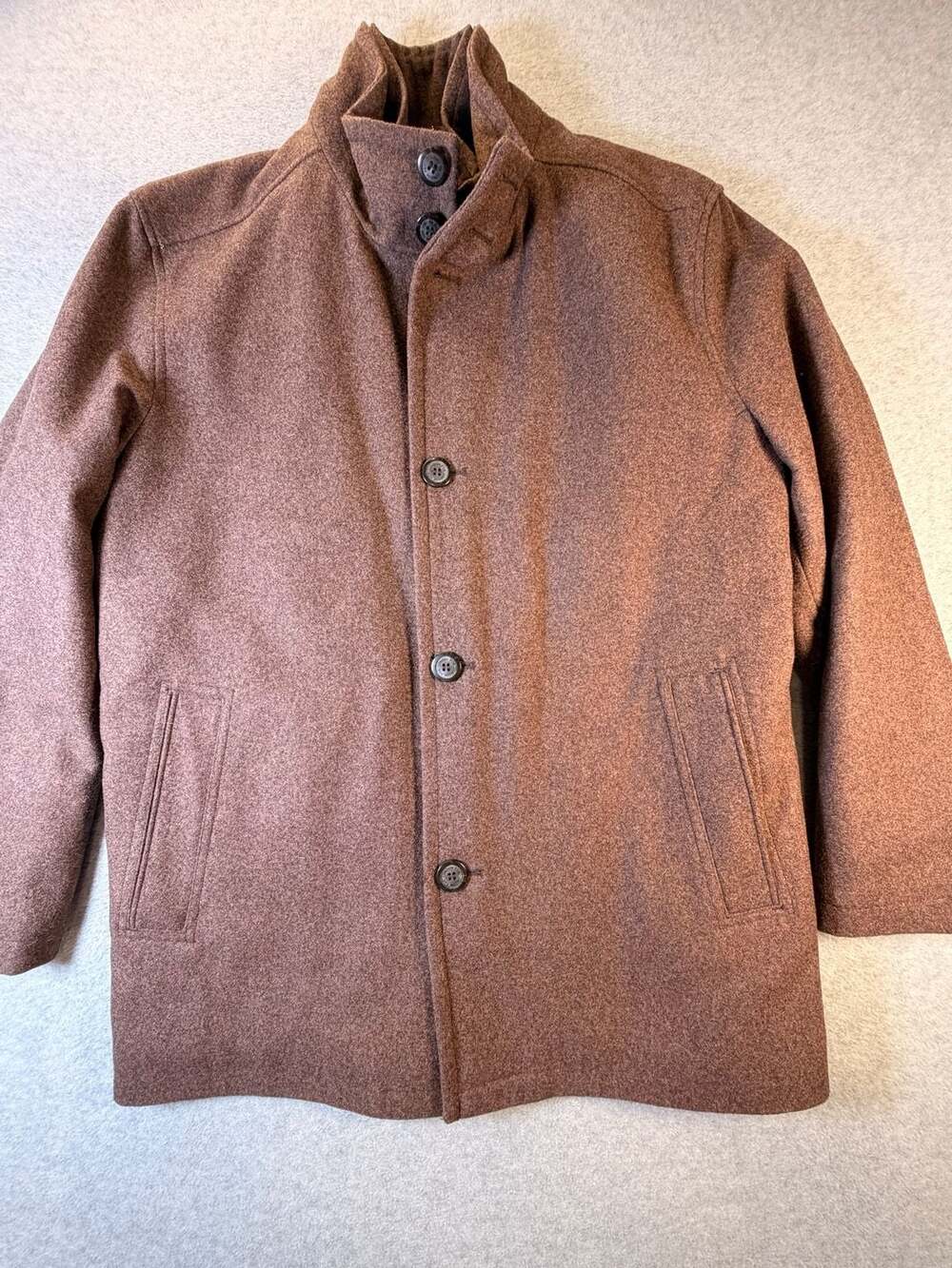 London Fog Wool Blend Coat Size L Brown Car Jacket